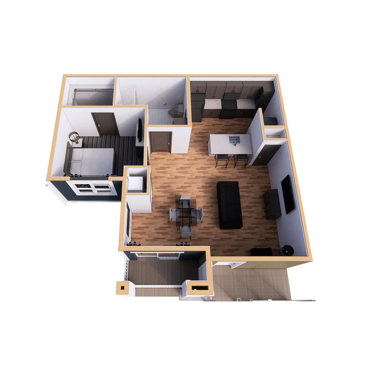 1 bedroom floorplan