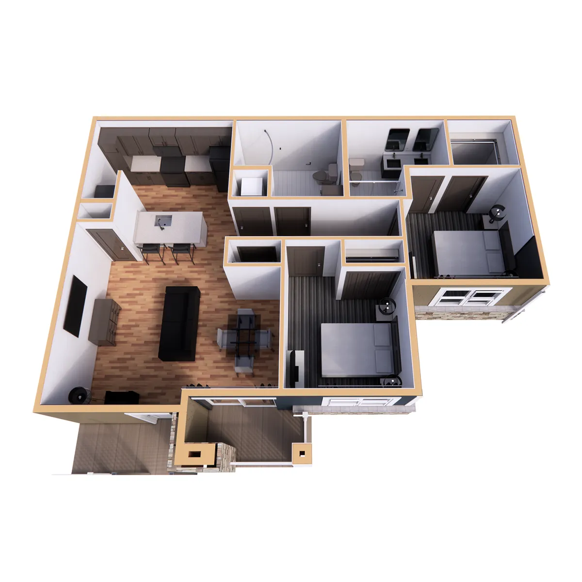 2 bedroom floorplan